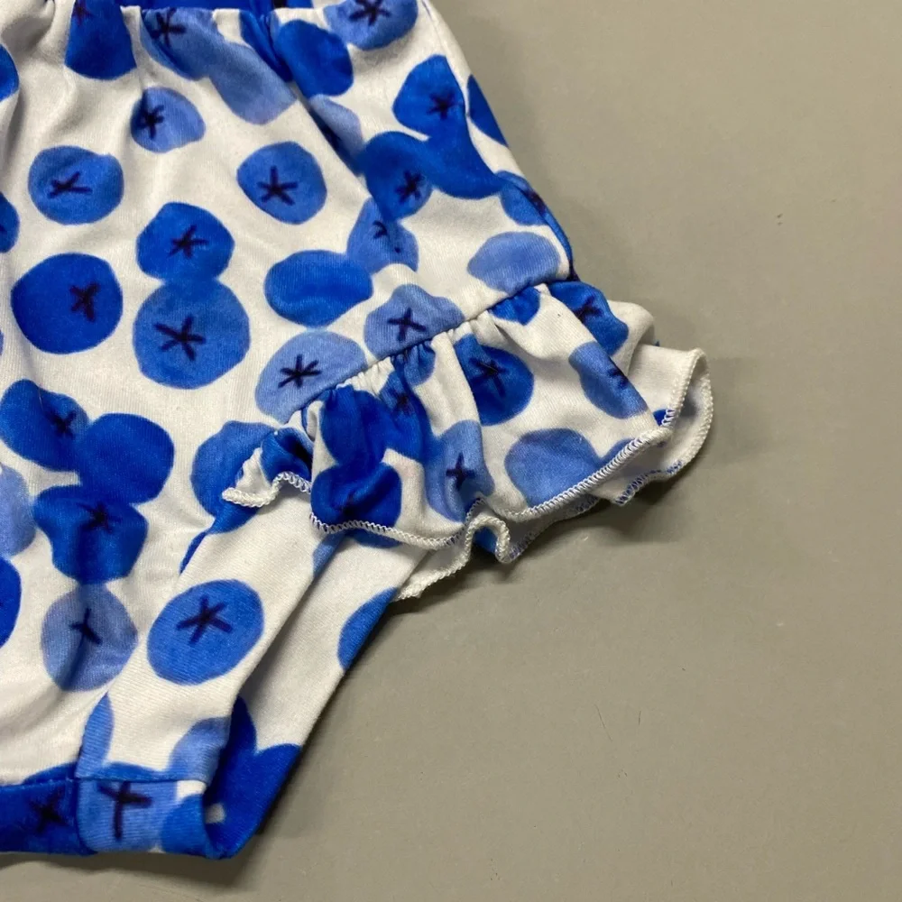 Blue and White blueberries Diaper Covers with Elastic Waistband size 2T